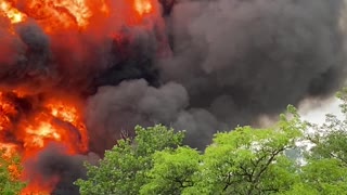 Gas Tanker Fire Creates Giant Fireball