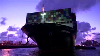 Ever Given container ship arrives in Rotterdam