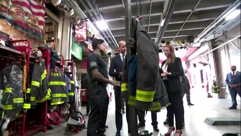 Prince William visits fire station near 9/11 memorial
