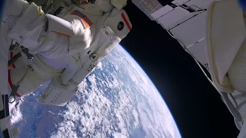 NASA Hubble space man working Video from Space