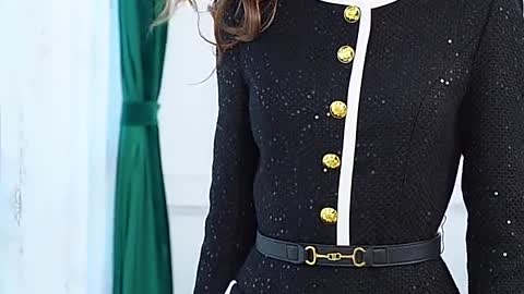 Belt Button Up Dresses Elegant Party Slim Shiny Straight Dress For Women Autumn Winter