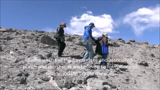 Borax mineral at Salar de Tara Atacama desert in Chile