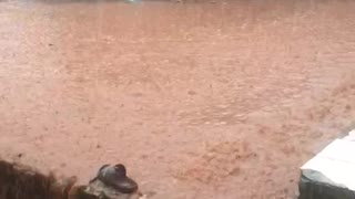 Small flood in African ghetto