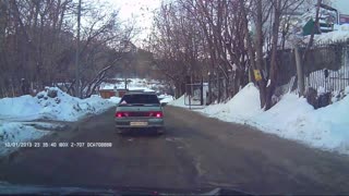 Man Races After Reversing Car in Russia