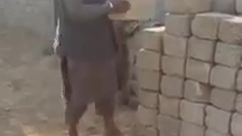 Man attracts stones for construction in a strange and magical way