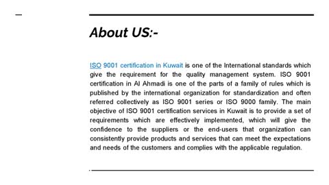 ISO 9001 Certification in Kuwait