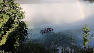 Niagra falls closeup with boat