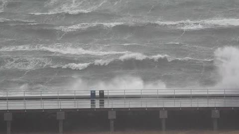 Live Storm Flooding Bridge