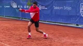 Novak Djokovic training backhand