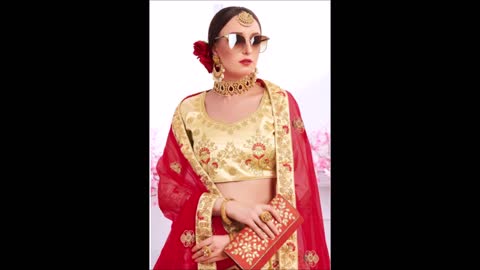 Lehenga Choli India for Women Wedding Silk Floss Embroidery Luxurious Coustme