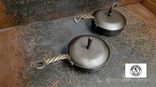 A sneak peek at a couple of custom handmade 8in pots from McMurry Hand Forged!