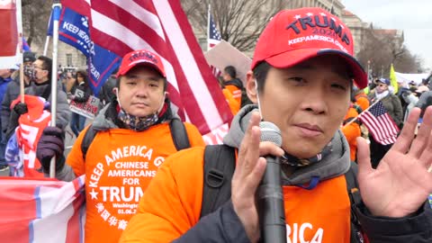 Chinese rally on January 6th to stop American communism and Joe Biden