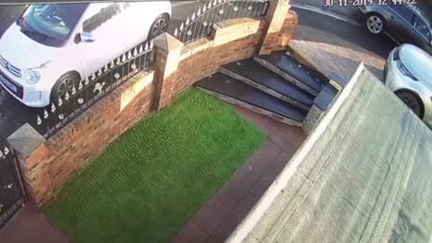 Man Falls Down Slippery Stairs
