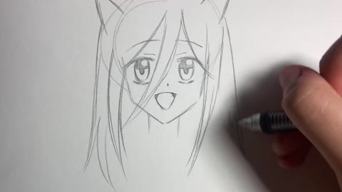 Draw cute “Neko” anime cat girl