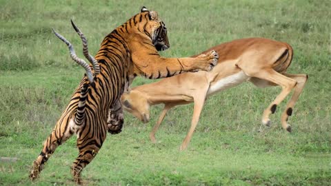 Impala Horns Too Scary! Tiger Ambush Impala And The Unexpected - Buffalo, Warthog Fight Back Tiger