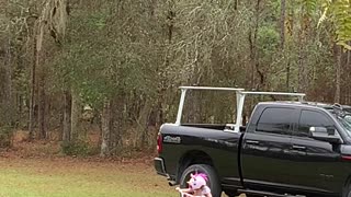 Girl Puts Boot to Bike