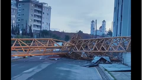 🚨 Limassol, Cyprus 🌪️ A powerful tornado caused widespread destruction