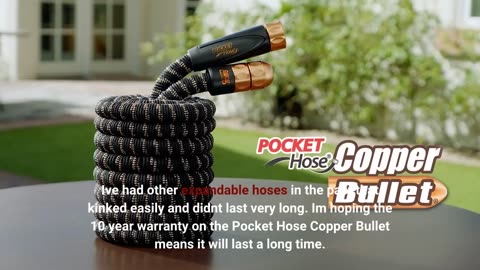Buyer reviews : 2024 Pocket Hose Copper Bullet AS-SEEN-ON-TV Expands to 50 ft REMOVABLE Turbo Shot