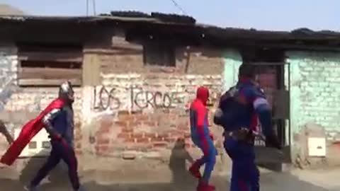 Peruvian police dressed in Avengers costumes arrest drug dealers