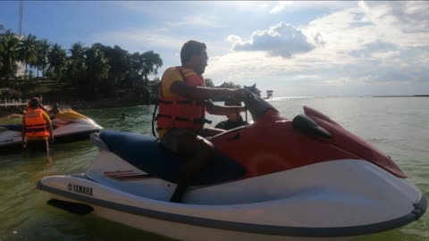 Riding Jet Skis with the Breathtaking Batam Beach View