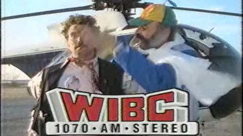 April 24, 1988 - Jeff Pigeon & "Big John" Gillis Show Off WIBC's New Helicopter