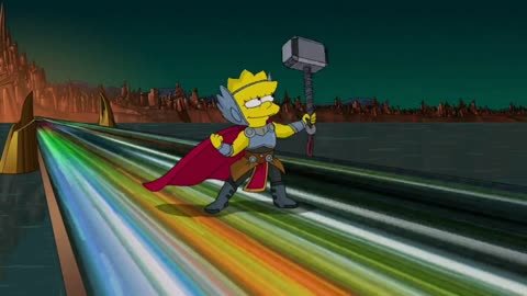 The Simpsons Lisa becomes Lady Thor.