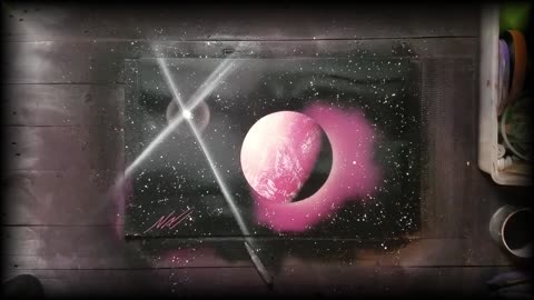 Pink Planet - Spray Paint Art - ASMR - Full