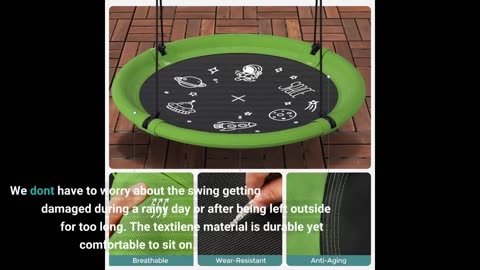 Read Detailed Review: SUPER DEAL 40 Inch Blue Saucer Tree Swing Set for Kids Adults 800lb Weigh...