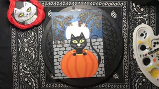 Meowy-Ween Spooky Kitty Cat In A Pumpkin Easy Paint Tutorial