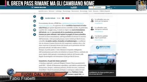 IL GREEN PASS RIMANE MA GLI CAMBIANO NOME Fuori dal Virus n.1080.SP