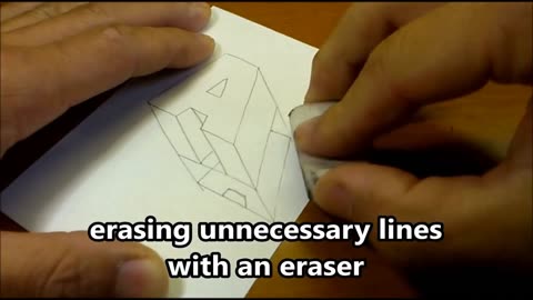 Very Easy!! How To Draw 3D Floating Letter "A" #2 - Anamorphic Illusion - 3D Trick Art on paper