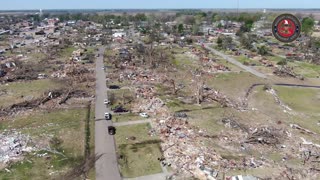 Drone video of the tornado damage in Rolling Fork, Mississippi