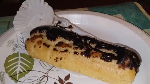 Eating Éclair From Bartz Bakery, Dbn, MI, 3/26/24