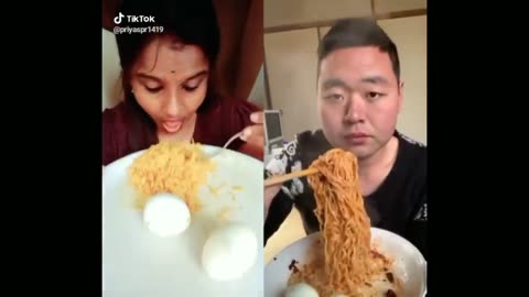 Funny Food Challenge on TikTok China Vs India