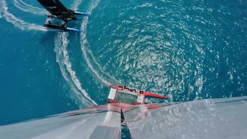 GoPro Onboard a Sail GP Boat High Stakes at High Speeds