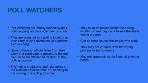 Poll Observer Training video