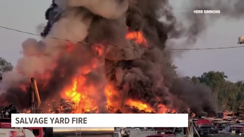 Salvage yard fire in Southern Illinois still raging