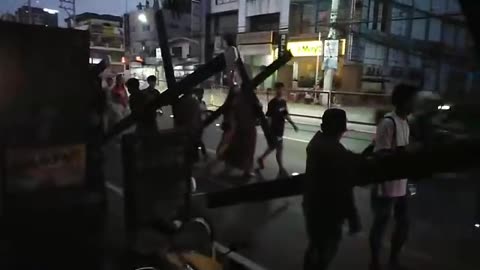 3AM WED MORNING: PHILIPPINES HOLY WEEK, SEEN HERE CALVALRY CRUCIFIXION (REINACTMENT)
