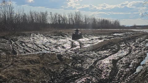 Checking the winter thaw and mud out back at the river North Pole Alaska