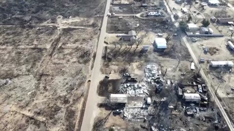 Drone captures devastation after Texas wildfires