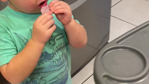 Watch How Toddlers Baby Sister Reacts To Her Snack Being Stolen!