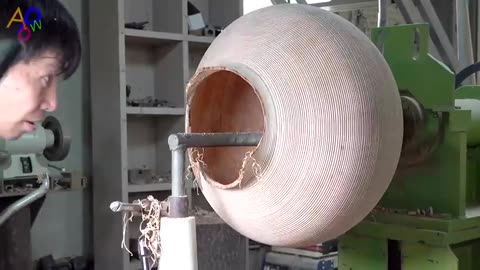 Amazing Woodturning Big Pot Making Process Korean Wood Turning Lathe Master