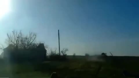 Ukrainian humvee hits a mine