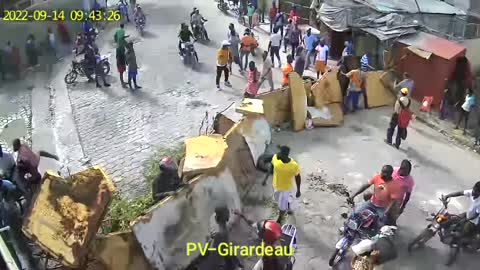 Protest roadblock in Petionville, Haiti