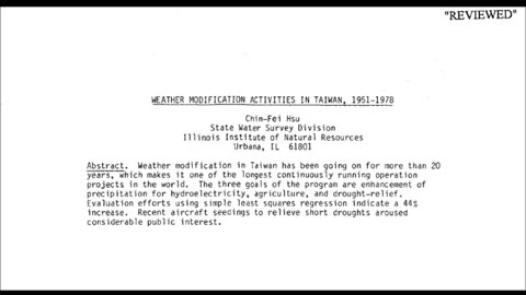 Deregulation of Weather Modification Laws in California, Research Taiwan, India