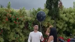 Gender Reveal Balloon Flies Away