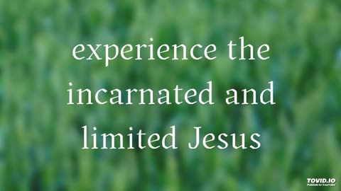 experience the incarnated and limited Jesus
