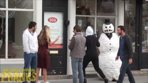 Haunted snowman scares | prank