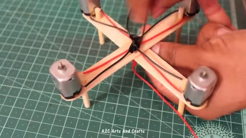 Making drone using Popsicle sticks
