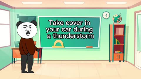 A car is an ideal place to hide from lightning during a thunderstorm